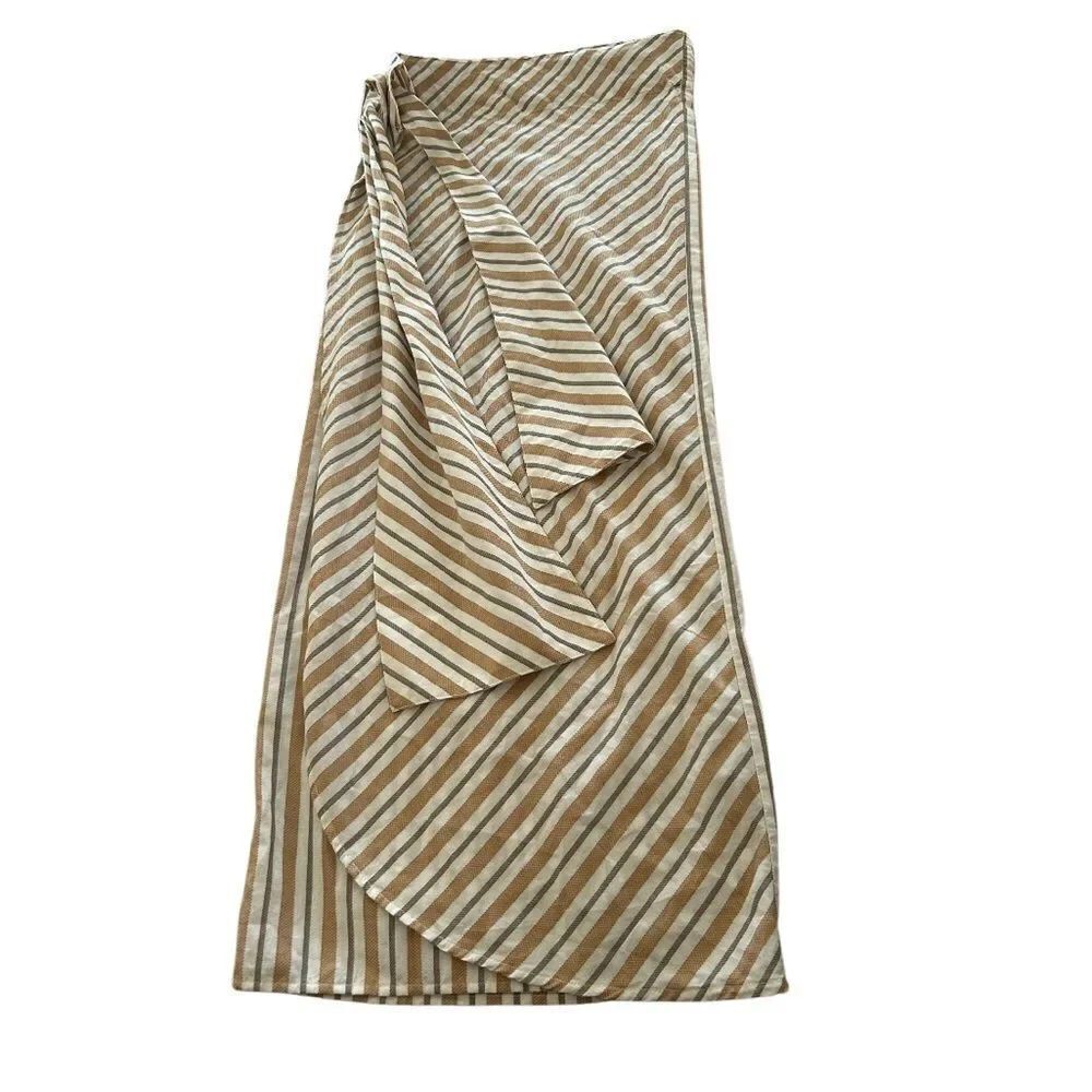 Saint Holiday cotton Striped Tan and White Wrap skirt size 0